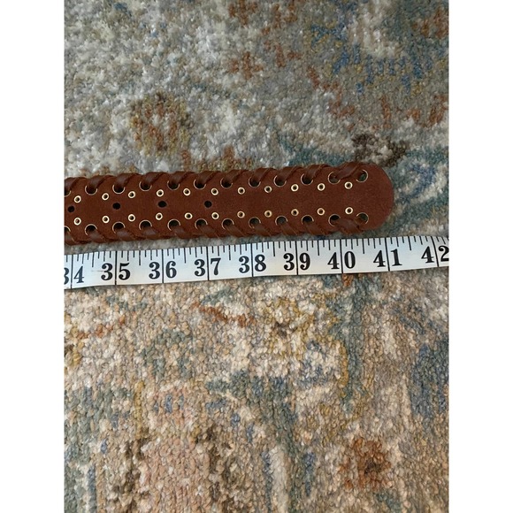 NWT B-Low the Belt Reese Western Perforated Laced Up Belt Brown Gold Medium - Picture 8 of 8